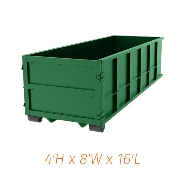 15 yard dumpsters can hold a variety of waste types, including household junk, yard waste, construction debris, and more